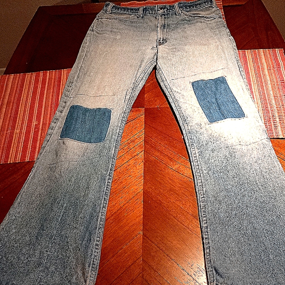 Vintage Levi’s  Orange Tab patchwork jeans.